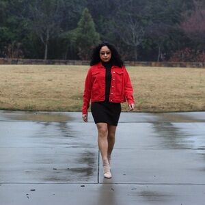 Mango Red Denim Jacket